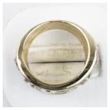 Tree Of Life Gold Tone Base Metal Statement Band. Size 8 - 8.25.