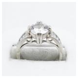 CZ Sterling Silver Engagement Style Ring. Size 6.75 - 7.