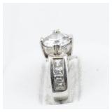 CZ Sterling Silver Engagement Style Ring. Size 6.75 - 7.