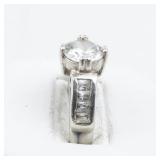 CZ Sterling Silver Engagement Style Ring. Size 6.75 - 7.