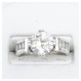 CZ Sterling Silver Engagement Style Ring. Size 6.75 - 7.