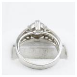 CZ Sterling Silver Engagement Style Ring. Size 6.75 - 7.