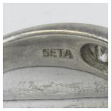 CZ Sterling Silver Engagement Style Ring. Size 6.75 - 7.