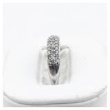 Shreeji Jewelry Designs  Natural Diamond Cluster Sterling Silver Band. Size 6.75 - 7.