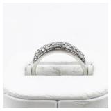 Shreeji Jewelry Designs  Natural Diamond Cluster Sterling Silver Band. Size 6.75 - 7.