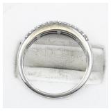 Shreeji Jewelry Designs  Natural Diamond Cluster Sterling Silver Band. Size 6.75 - 7.