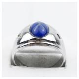 Imitation Star Sapphire 18K Hge Ring. Size 11.75 - 12.