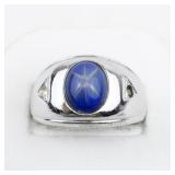Imitation Star Sapphire 18K Hge Ring. Size 11.75 - 12.