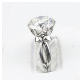 Bangkok Ratnaraj Jewelers Large CZ Solitaire Sterling Silver Engagement Style Ring. Size 6 - 6.25.