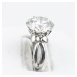 Bangkok Ratnaraj Jewelers Large CZ Solitaire Sterling Silver Engagement Style Ring. Size 6 - 6.25.