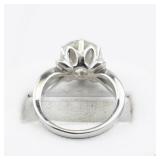 Bangkok Ratnaraj Jewelers Large CZ Solitaire Sterling Silver Engagement Style Ring. Size 6 - 6.25.