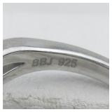 Bangkok Ratnaraj Jewelers Large CZ Solitaire Sterling Silver Engagement Style Ring. Size 6 - 6.25.