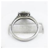 STS Jewels Diamond Halo Cluster Sterling Silver Ring. Size 7 - 7.25.