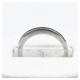 Bangkok Ratnaraj Jewelers Green Tourmaline Sterling Silver Band. Size 7 - 7.25.