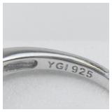 YELLOW GOLD INC Beautiful Blue & White CZ Sterling Silver Ring. ***Estimated Replacement Value $150***. Size 7 - 7.25.