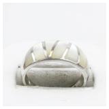 Mother Of Pearl Inlay Sterling Silver Ring. Size 9 - 9.25.