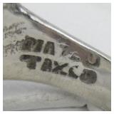 Mexico (Unknown) Turquoise Eyes Frog Sterling Silver Statement Ring . Size 9.75 - 10.