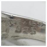 Mexico (Unknown) Turquoise Eyes Frog Sterling Silver Statement Ring . Size 9.75 - 10.