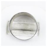 Synthetic Opal Inlay Sterling Silver Band. Size 8.5 - 8.75.