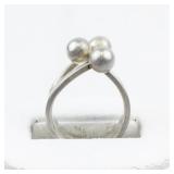 Three Ball Sterling Silver . Size 5.5 - 5.75.