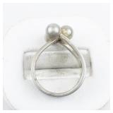 Three Ball Sterling Silver . Size 5.5 - 5.75.