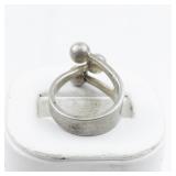 Three Ball Sterling Silver . Size 5.5 - 5.75.