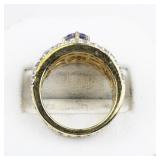 Amethyst Vermeil (Sterling Silver) Statement Ring . Size 4.75 - 5.
