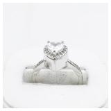 Heart Shaped Topaz sterling Silver Ring. Size 6.5 - 6.75.