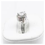 Heart Shaped Topaz sterling Silver Ring. Size 6.5 - 6.75.