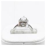 Heart Shaped Topaz sterling Silver Ring. Size 6.5 - 6.75.