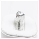 Heart Shaped Topaz sterling Silver Ring. Size 6.5 - 6.75.