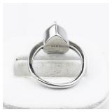 Heart Shaped Topaz sterling Silver Ring. Size 6.5 - 6.75.