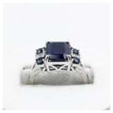Bangkok Ratnaraj Jewelers Blue Sapphire Sterling Silver Ring. Size 6.75 - 7.