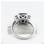 Bangkok Ratnaraj Jewelers Blue Sapphire Sterling Silver Ring. Size 6.75 - 7.
