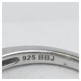 Bangkok Ratnaraj Jewelers Blue Sapphire Sterling Silver Ring. Size 6.75 - 7.