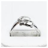 Three Dolphins Silver Tone Base Metal Ring. Size 9.75 - 10.