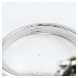 Three Dolphins Silver Tone Base Metal Ring. Size 9.75 - 10.