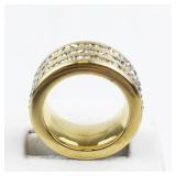 Triple CZ Stainless Steel Band. Size 6.75 - 7.