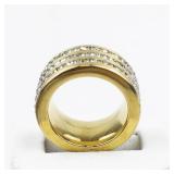 Triple CZ Stainless Steel Band. Size 6.75 - 7.
