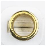 Triple CZ Stainless Steel Band. Size 6.75 - 7.