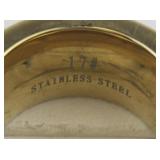 Triple CZ Stainless Steel Band. Size 6.75 - 7.