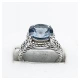 London Blue Topaz? Sterling Silver Ring. Size 6.75 - 7.