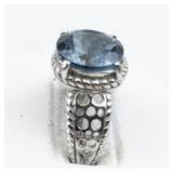 London Blue Topaz? Sterling Silver Ring. Size 6.75 - 7.