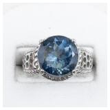 London Blue Topaz? Sterling Silver Ring. Size 6.75 - 7.