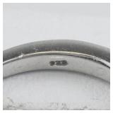 Lorenzo Aquamarine And CZ Sterling Silver Ring. Size 7 - 7.25.