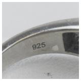 STS Jewels Diamond Cluster Sterling Silver Statement Ring . Size 7 - 7.25.