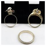 Set of eight  Gold Tone Base Metal Rings . Size 6-6.75.