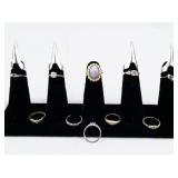 Set of thirteen  Gold & Silver Tone Base Metal Rings. Size 4.5-5.