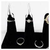 Set of thirteen  Gold & Silver Tone Base Metal Rings. Size 4.5-5.