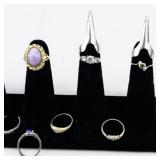 Set of thirteen  Gold & Silver Tone Base Metal Rings. Size 4.5-5.